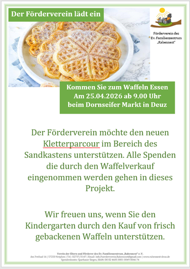 Der F&ouml;rderverein l&auml;dt zum Waffeln essen ein